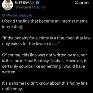 Yeah that's the guy who wrote Final Fantasy Tactics
